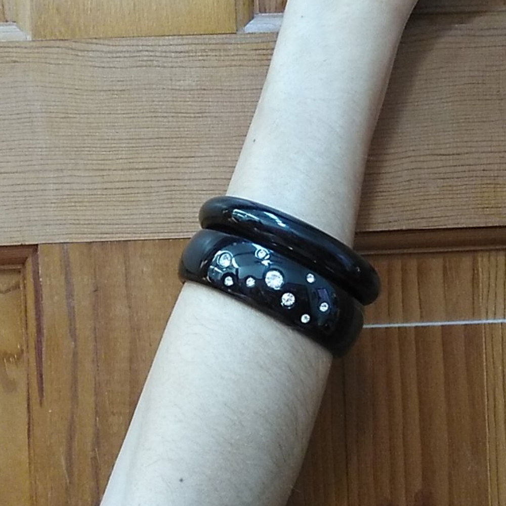 Set of black bracelets
